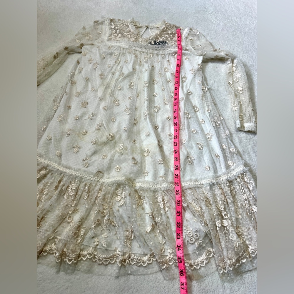 Needle & Thread Reflection Disty Cream Embroidered Floral Lace Dress - Size 6 - Picture 15 of 16